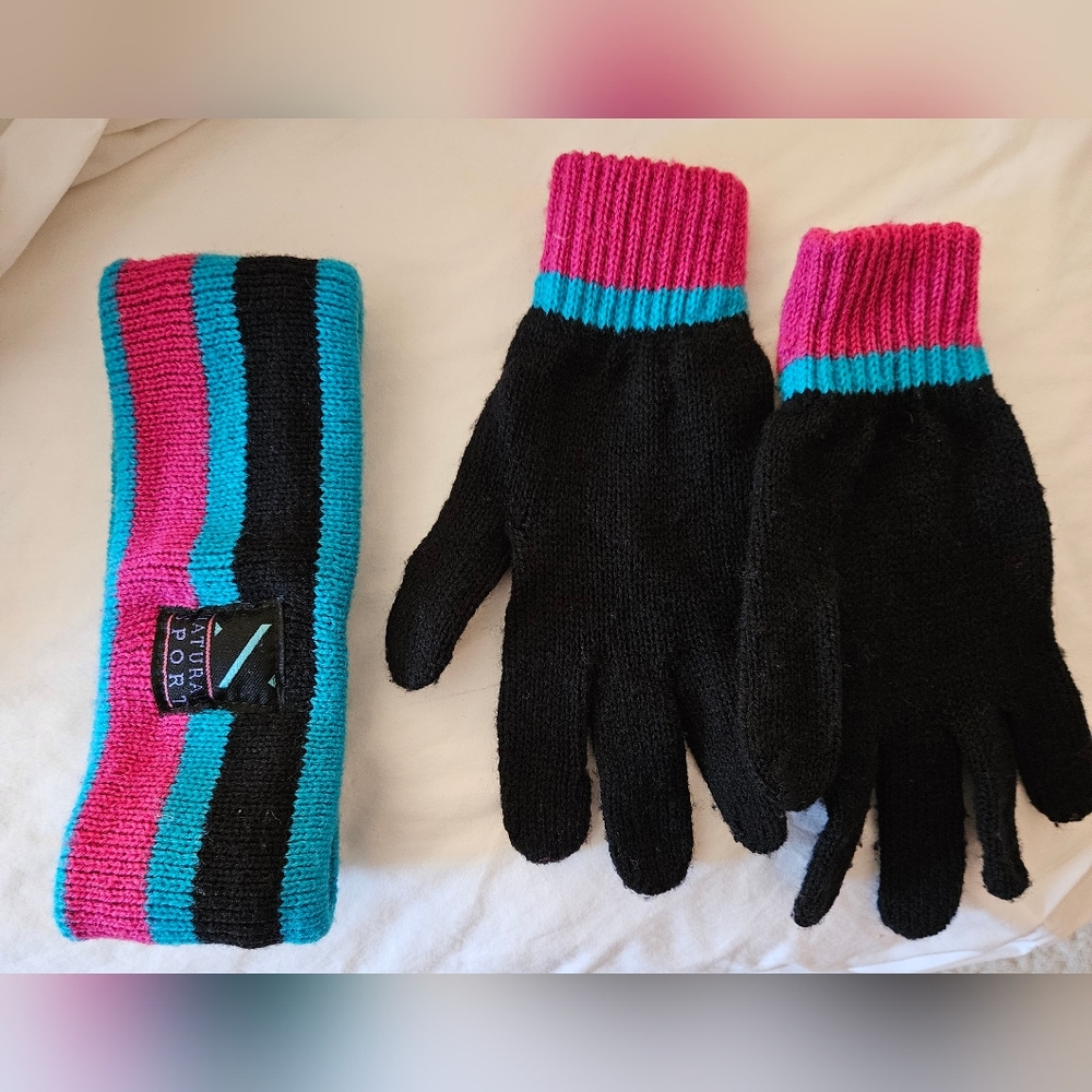 Natural Sport gloves and headband set, Multicolor, OS, NWOT